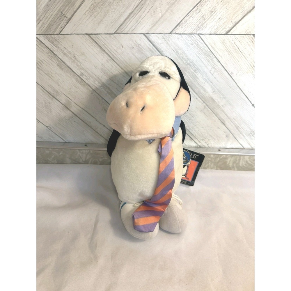 Dakin OPUS Yuppy Yuppie Bloom County Penguin 12" Striped Tie WITH TAG AND PIN!